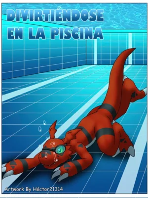 Divirtiéndose en la piscina