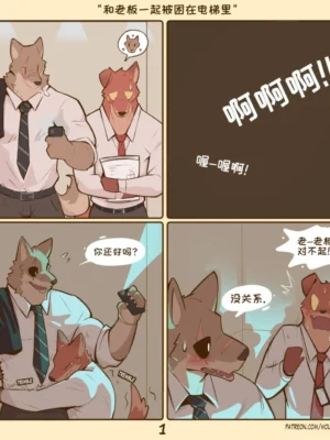 [wolfanine]和老板一起被困在电梯里